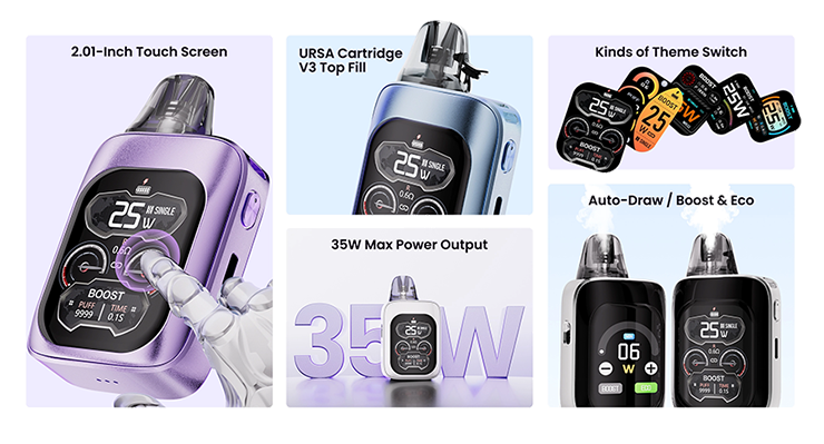 Lost Vape URSA Baby 3 Pro Pod main features